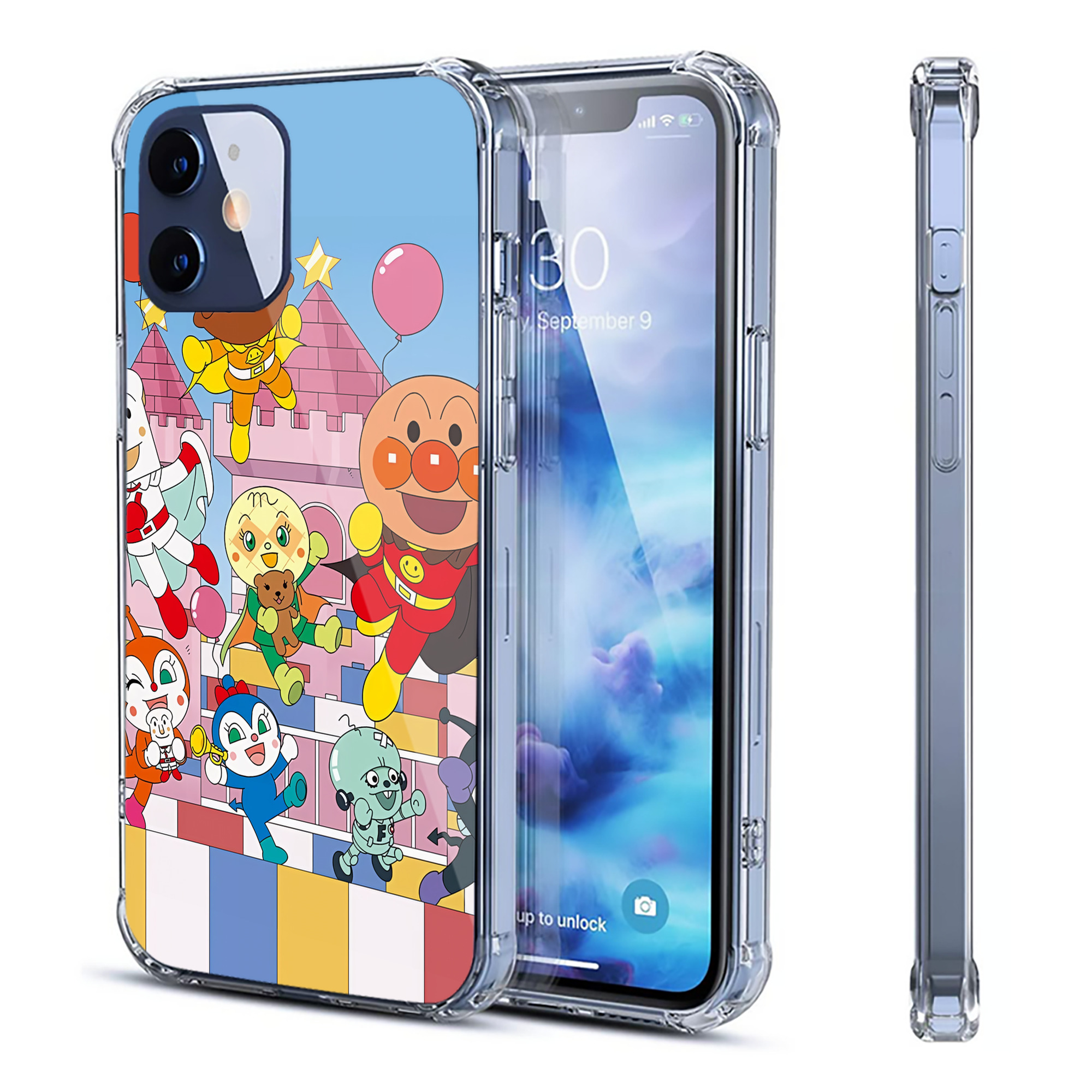 （画像用） アンパンマン Anpanman 【iPhone 12シリーズ対応】透明スマホケース（クリアソフトケース）